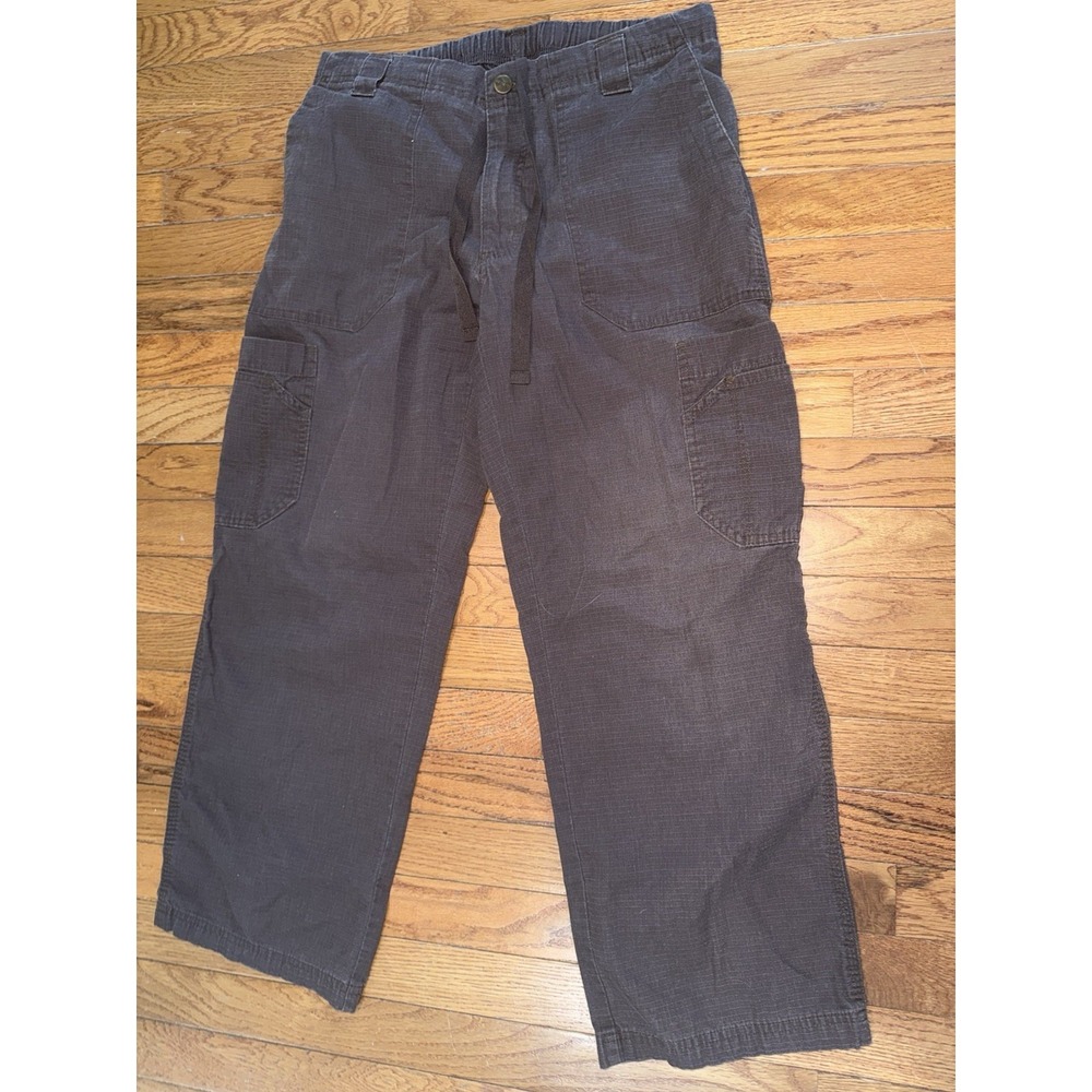 Carhartt Pants Small Brown Ripstop Cargo Work Elastic Waist Utility